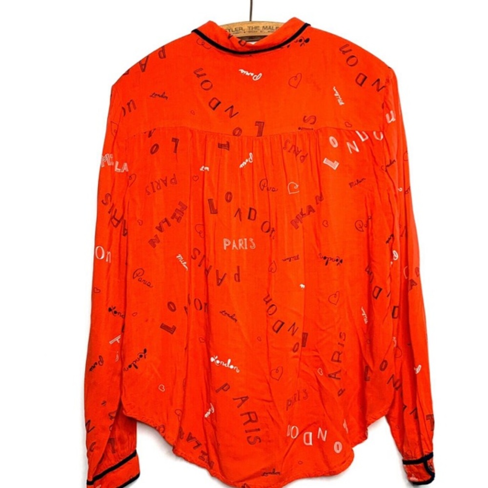 Maeve for Anthropologie Orange London Paris Blouse_4